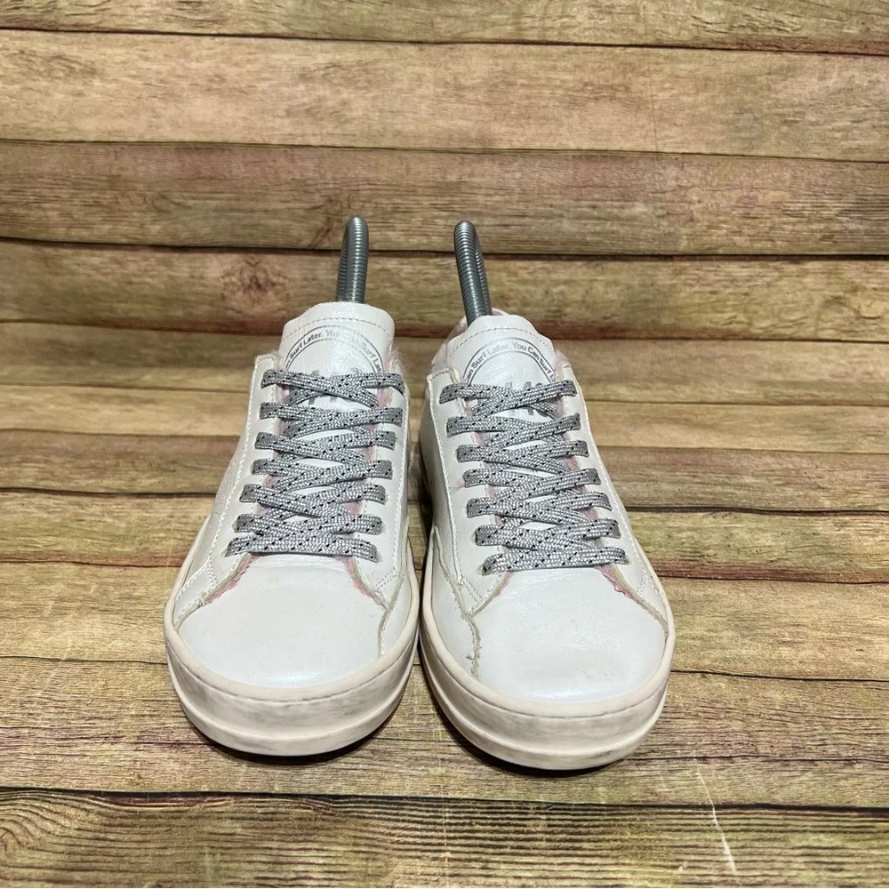 P448 Leather Faux Trim Low Sneakers